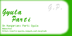 gyula parti business card